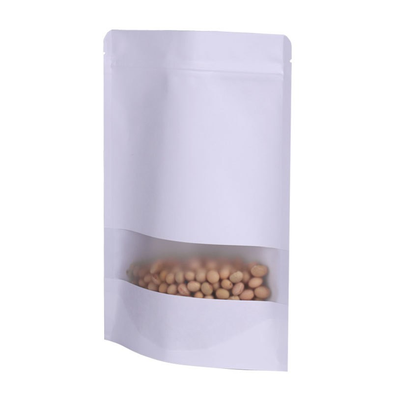 现货开窗三边封白牛皮纸自立袋 防潮干果茶叶袋坚果食品袋 可印刷图5