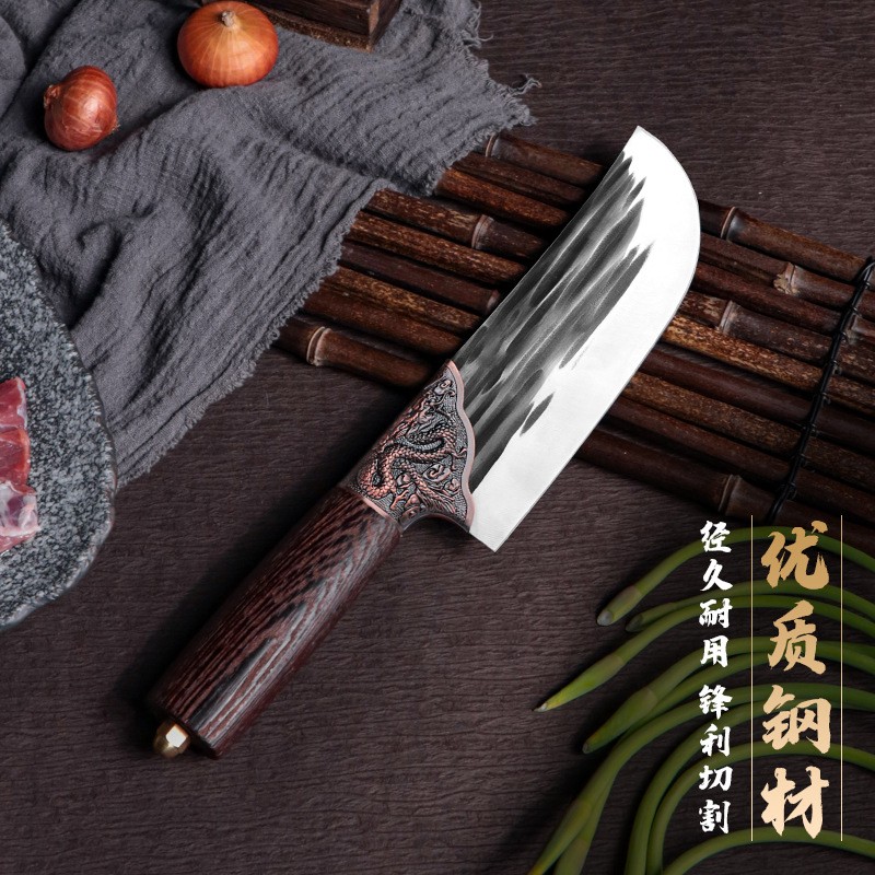 兴刃阳江不锈钢锻打龙纹料理刀家用厨房片肉切菜厨师刀具锋利菜刀 2把起批图4