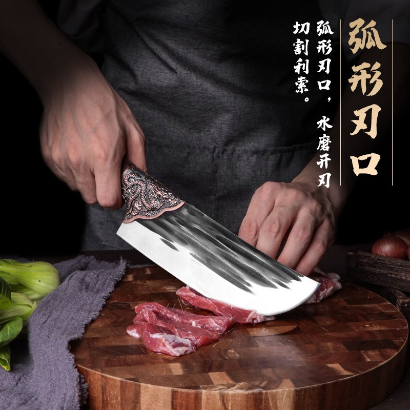 兴刃阳江不锈钢锻打龙纹料理刀家用厨房片肉切菜厨师刀具锋利菜刀 2把起批图5