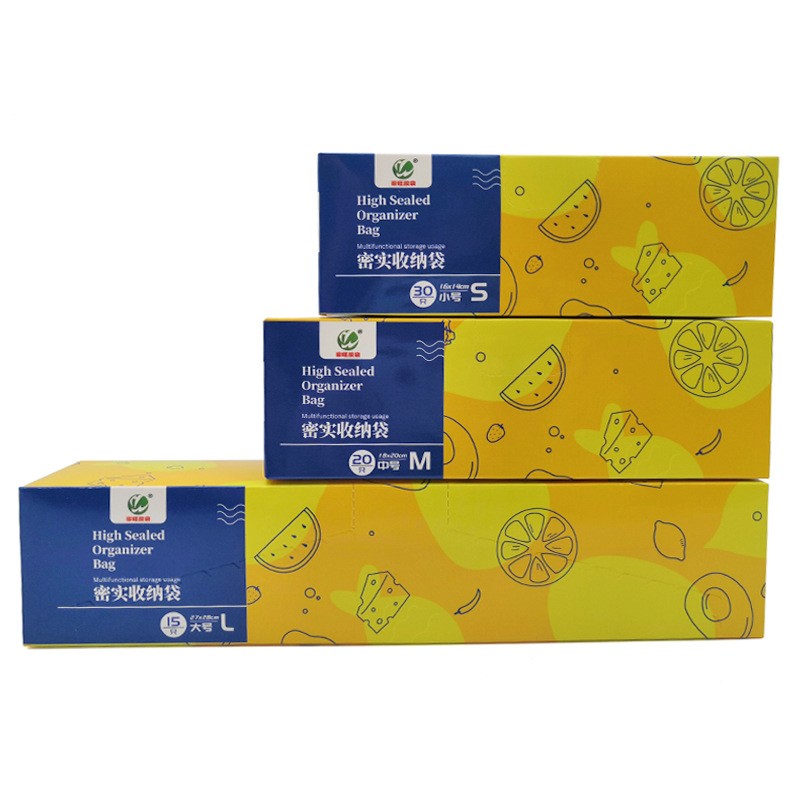 中号八角立体保鲜食品包装袋双骨抽取自封家用可书写加厚冰箱冷冻图5