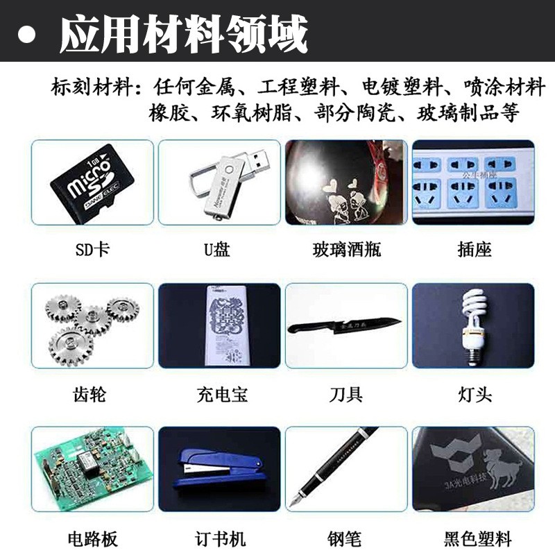 激光打标机logo打字喷码机镭雕机不锈钢镭射机金属铭牌雕刻 打印机图3