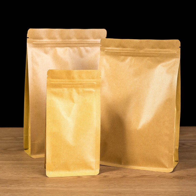 现货批发开窗牛皮纸袋自封袋食品袋瓜子红枣包装袋自立干果密封袋图2