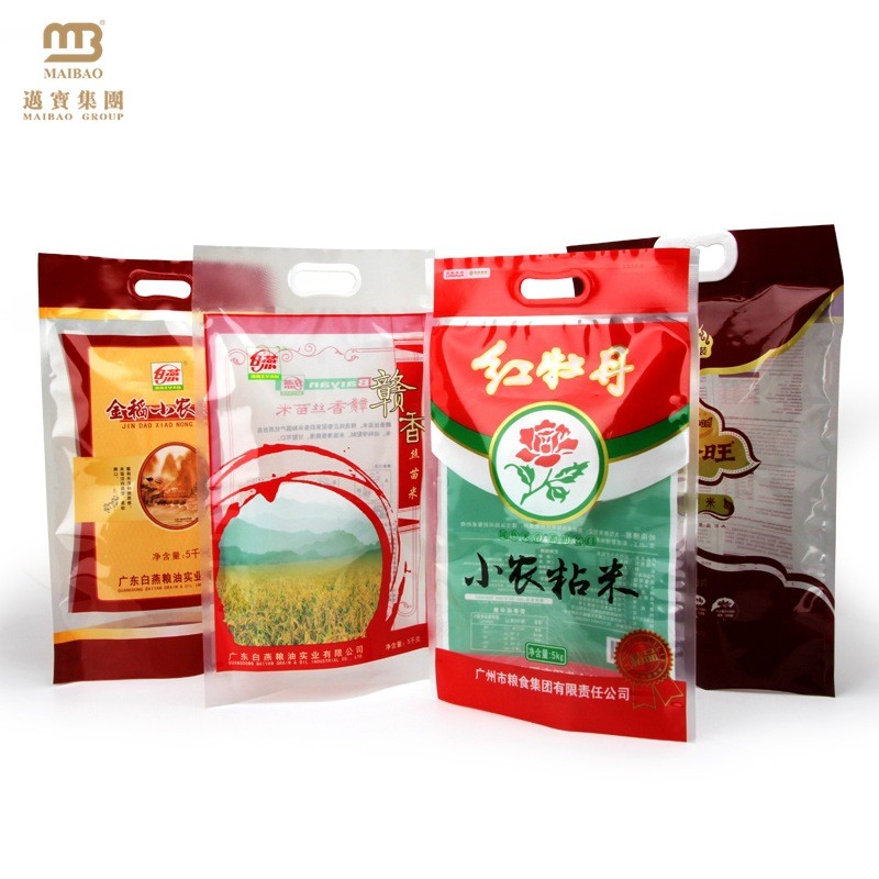 手提大米袋 新款通用5/10斤小米面粉袋真空防潮食品包装袋 米砖袋图4