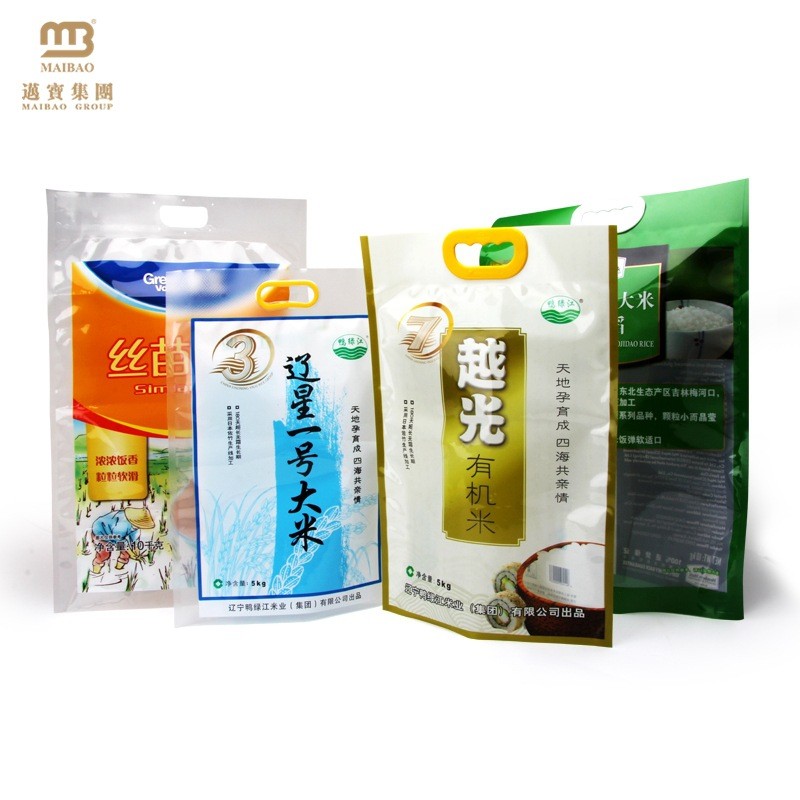 手提大米袋 新款通用5/10斤小米面粉袋真空防潮食品包装袋 米砖袋图5