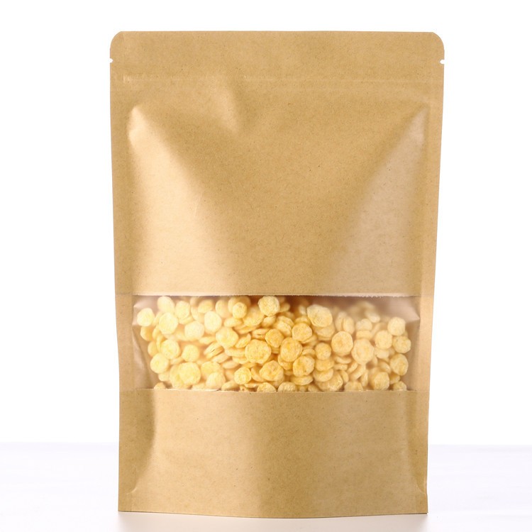 开窗自立牛皮纸袋自立自封食品袋防潮零食包装袋干果包装袋白色袋图5