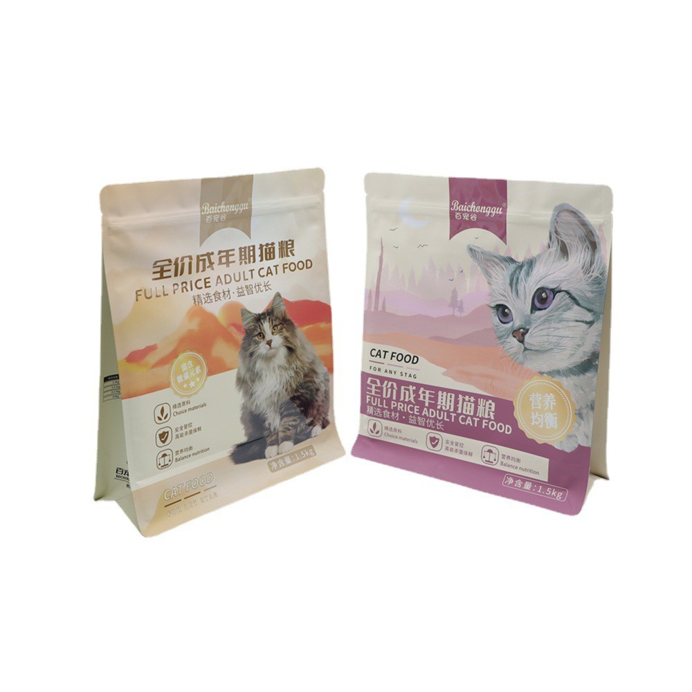 猫粮包装袋宠物食品袋八边封袋自立自封袋高温蒸煮铝箔袋源 头厂家图5