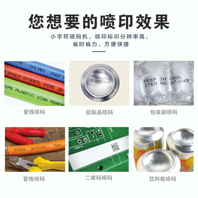 管材线缆日期自动高速喷码机薄膜瓶盖包装袋洗衣液批号油墨打码机图2