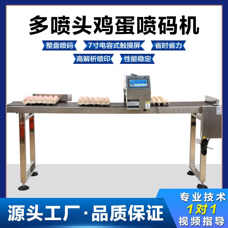厂家直供六喷头整托鸡蛋喷码机咸鸭蛋印字托盘红墨蛋壳日期打码机图3