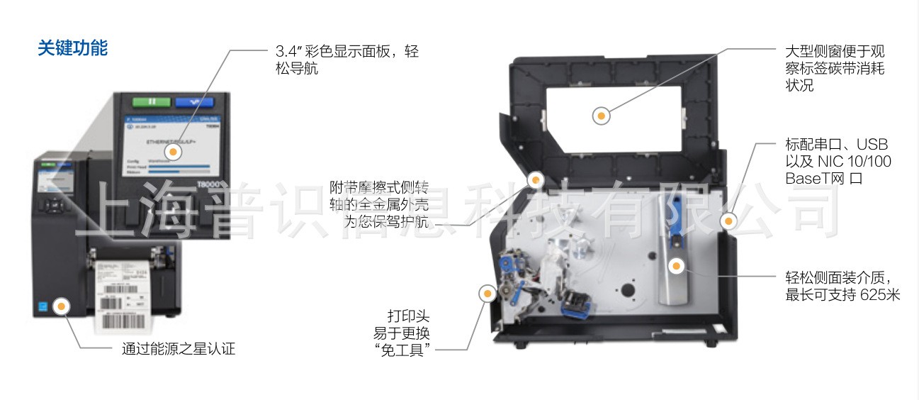美国普印力PrintnoixT8000工业条码打印机/T8304-ODV在线打印验证图3