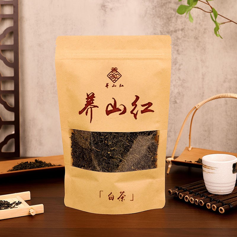 牛皮纸茶叶自封袋密封散茶红茶防潮包装袋样品茶样袋分装袋子开窗图5