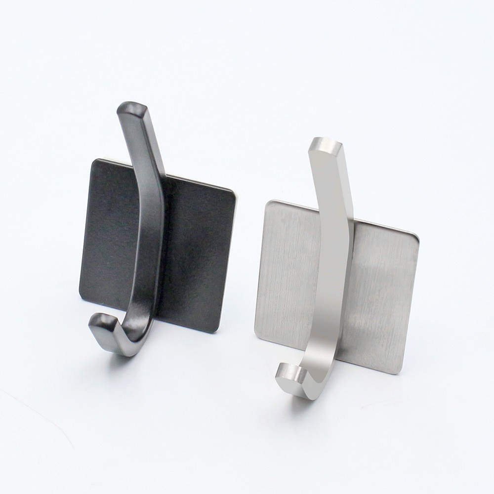 左钢加厚不锈钢上下挂钩家具五金3M胶单免打孔挂衣钓跨境货源批发 2个图4