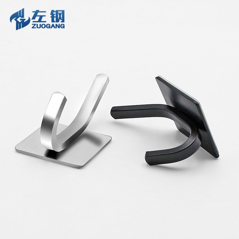 左钢加厚不锈钢上下挂钩家具五金3M胶单免打孔挂衣钓跨境货源批发 2个图3