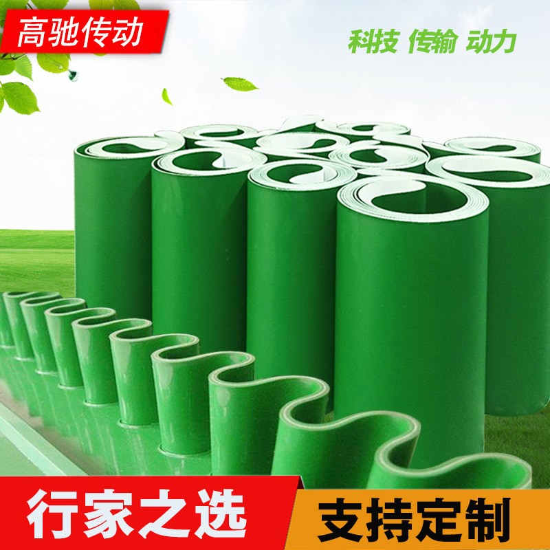 厂家直销绿色PVC输送带传送带抗静电工业皮带加裙边导条传输带 1米图2