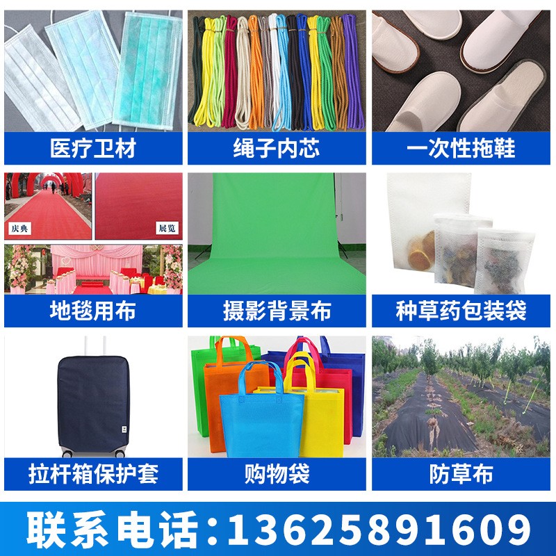 厂家pp彩色无纺布地毯S SS口罩布家具购物袋收纳包边条80克无纺布图2