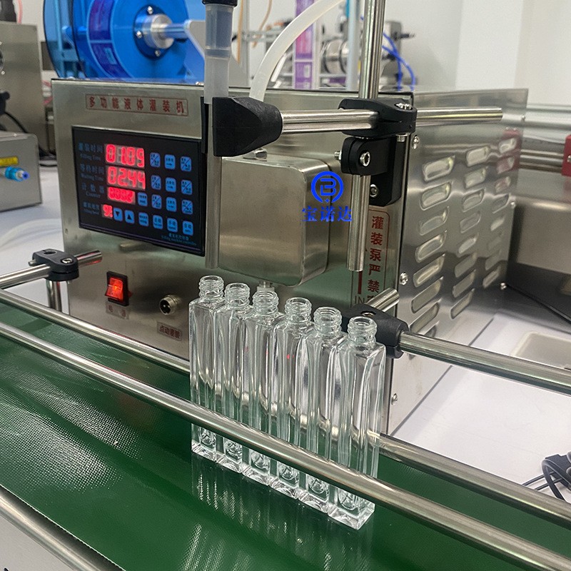 自动小型液体灌装机 智能输送带定位喷雾酒精香水精油定量罐装机图2