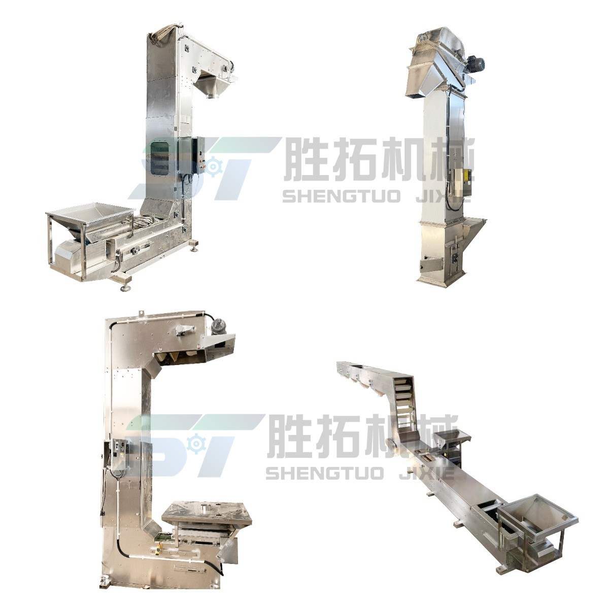 不锈钢Z型斗式提升机狗粮猫粮多点进出料斗提机工业盐转斗提升机图5