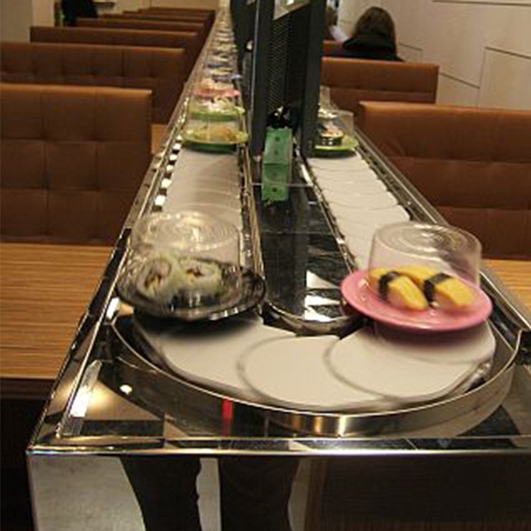 厂家直供 旋转小火锅设备 76寿司链板输送机 餐盘输送线循环线图3
