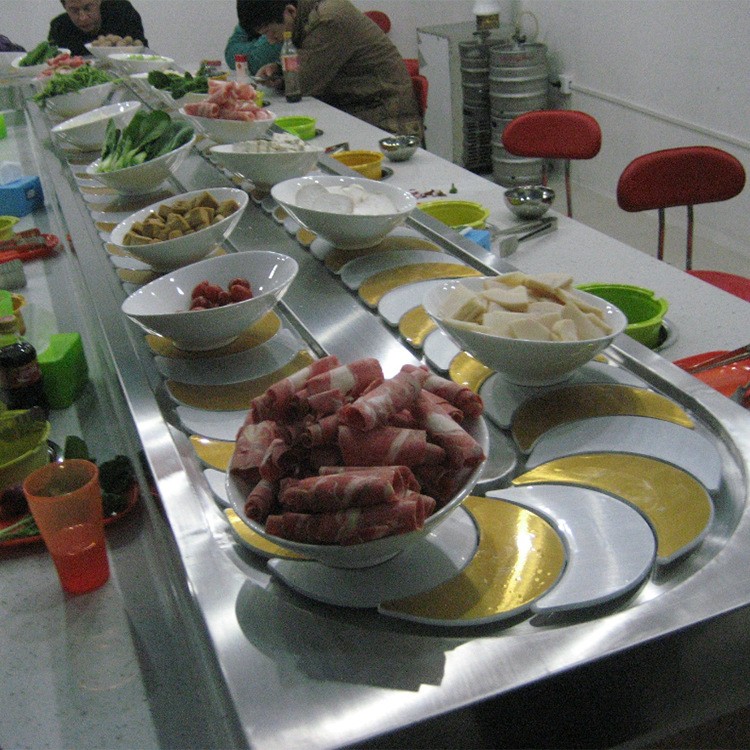 厂家直供 旋转小火锅设备 76寿司链板输送机 餐盘输送线循环线图4
