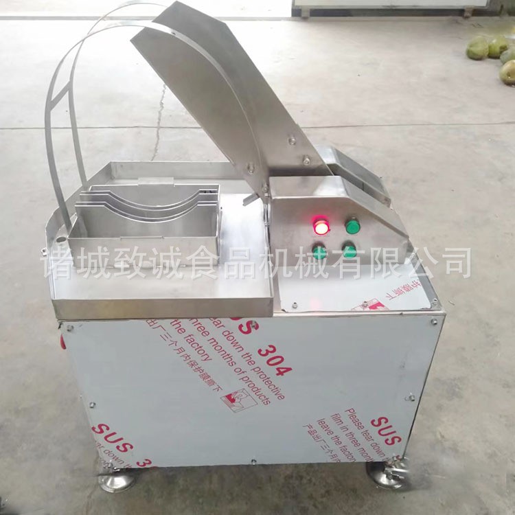 厂家直销海南青椰子破壳机 不锈钢椰汁收集切口器 青椰劈半机图4