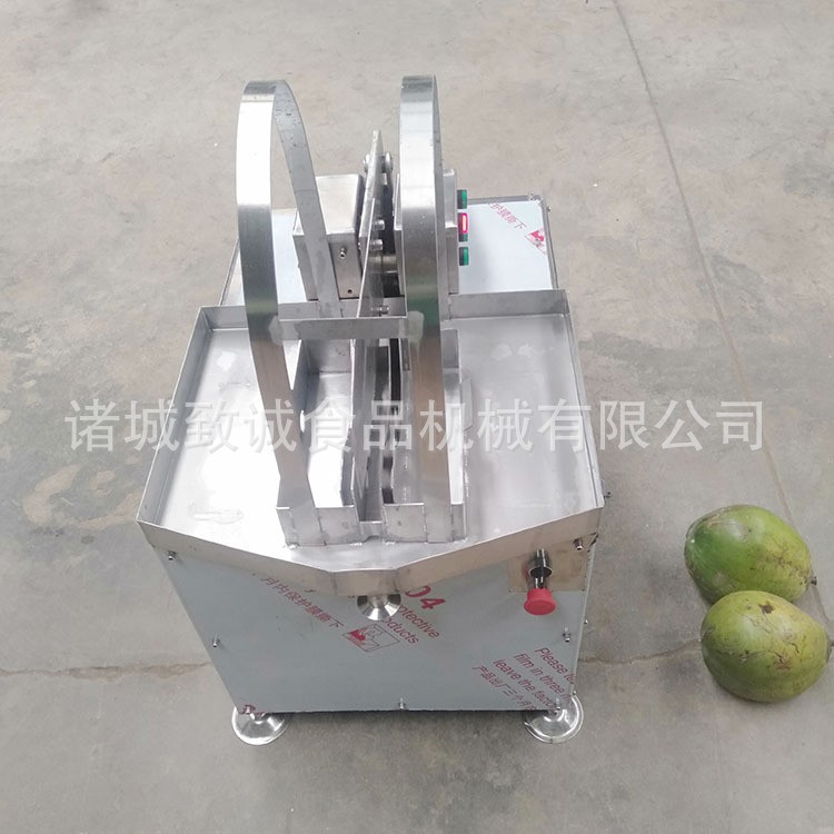 厂家直销海南青椰子破壳机 不锈钢椰汁收集切口器 青椰劈半机图3