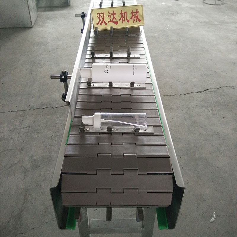 定制食品塑料平顶链板输送机移动转弯流水线饮料桶装水贴标传送带图4