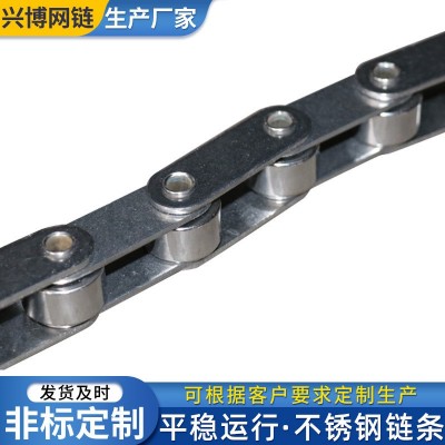 厂家不锈钢链条双侧双孔单侧单孔弯板传动链碳钢大滚珠双节距链条