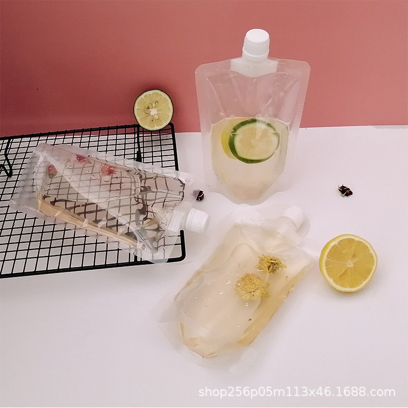 自立吸嘴袋奶茶面膜果汁袋一次性豆浆烫料打包装袋批发大口吸嘴袋图4