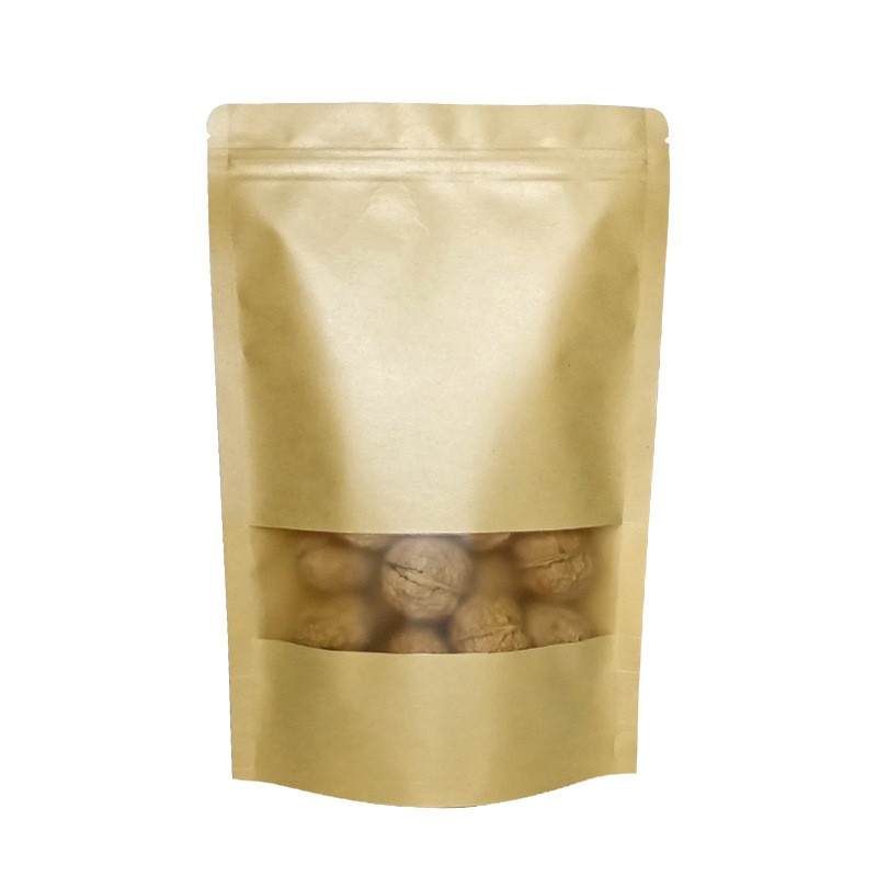 开窗牛皮纸袋茶叶坚果包装袋牛皮纸自立自封袋干货密封袋子食品袋图5