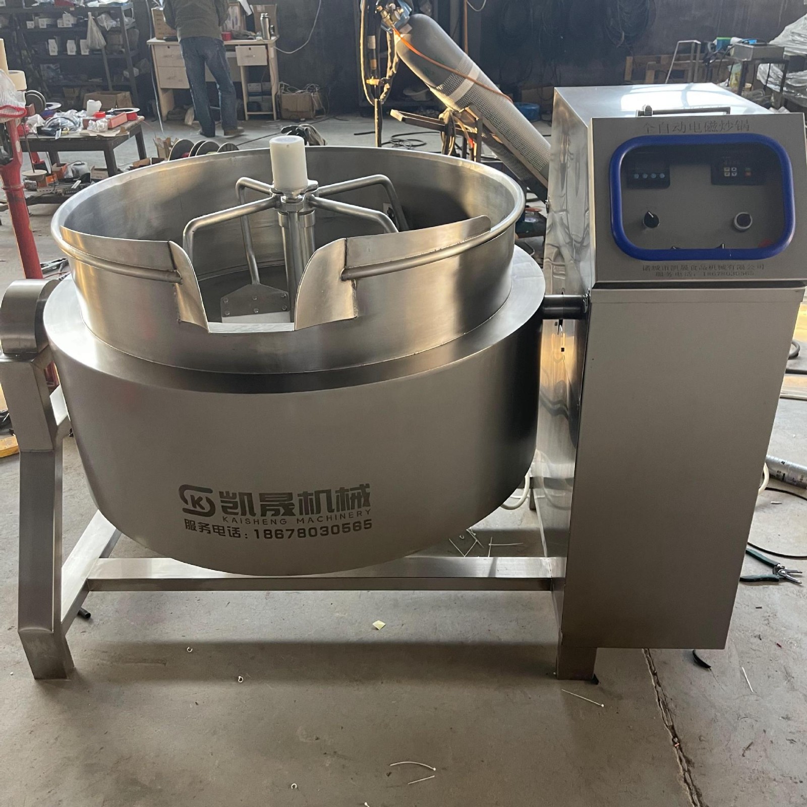 大型商用自动炒菜机器 番茄炒蛋行星夹层锅 电磁半球行星炒锅图5