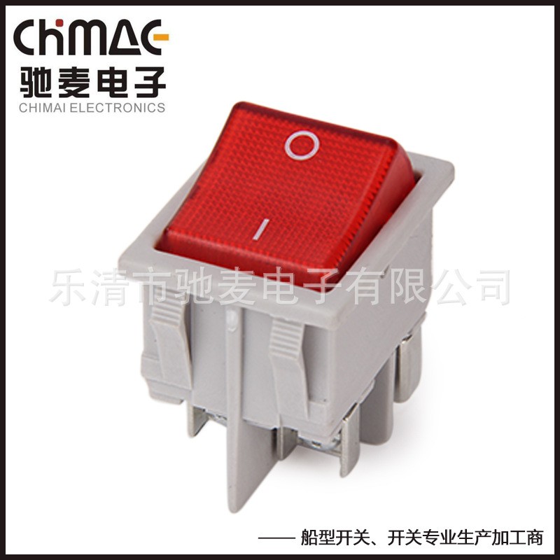 原厂批发电源开关 KCD4带灯船型开关带螺丝垫片灰色两档4脚6脚  100个图3