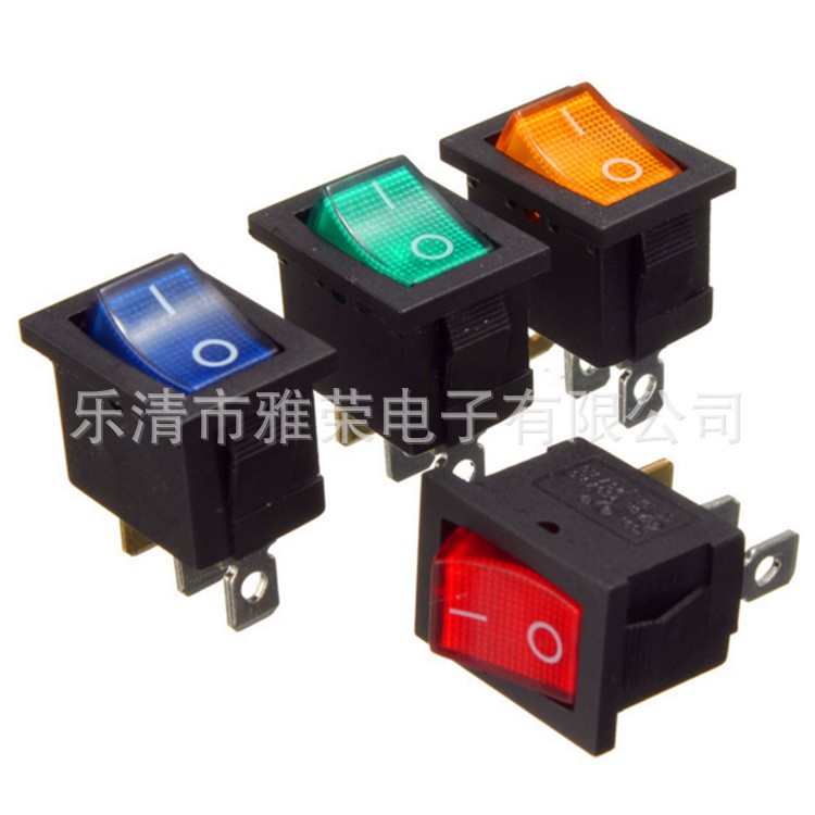 船型开关KCD1 21*15MM12V带LED灯 三脚医疗器械翘板开关  100个图4