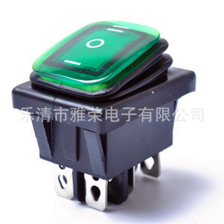 三档防水船型开关kcd4三档防水开关6脚3档带灯双银点大电流  2个图5