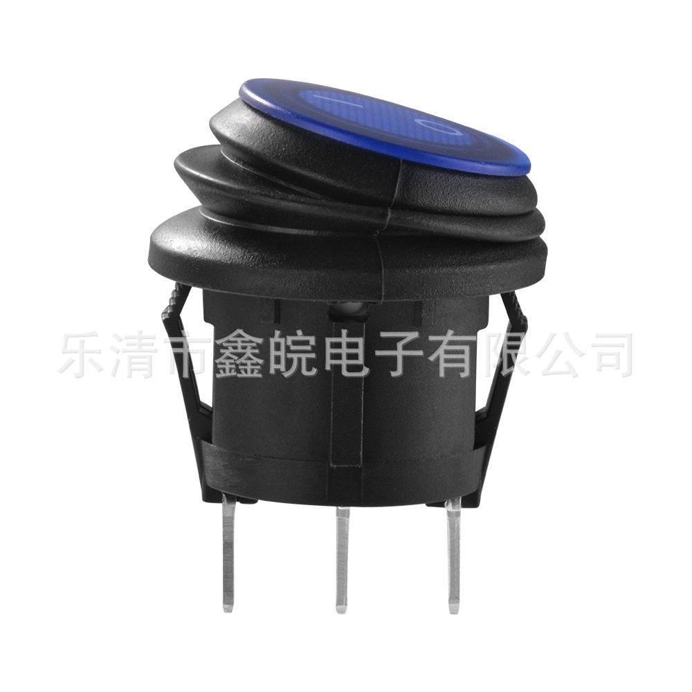 蓝色灯防水船型开关 /连体防水跷板电源开关 12V 24V车载改装开关  1个图2