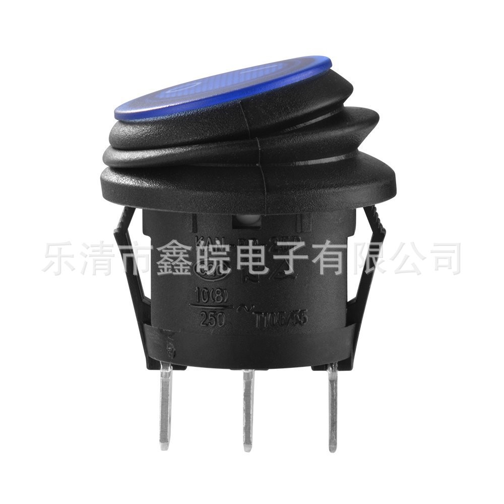 蓝色灯防水船型开关 /连体防水跷板电源开关 12V 24V车载改装开关  1个图4
