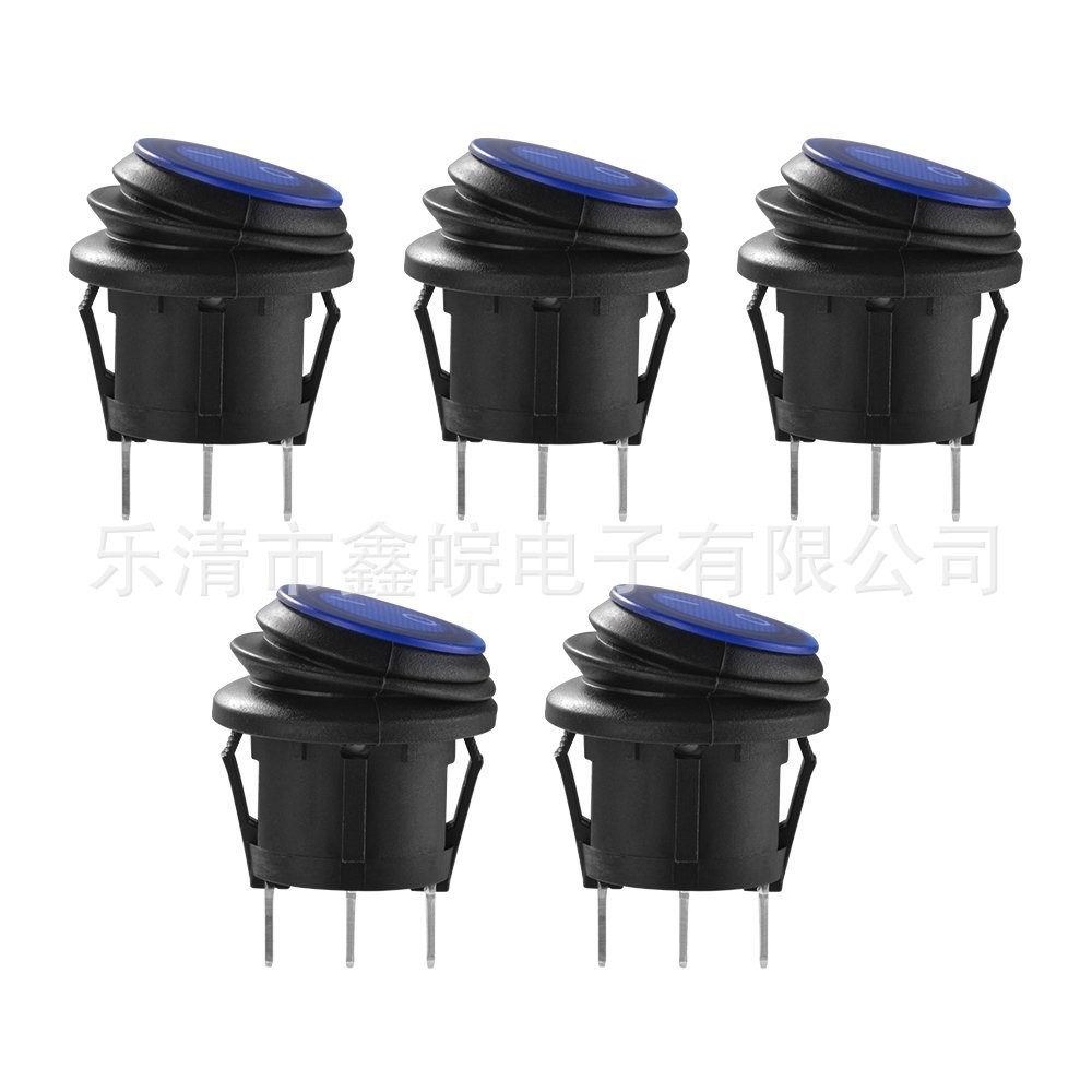 蓝色灯防水船型开关 /连体防水跷板电源开关 12V 24V车载改装开关  1个图3