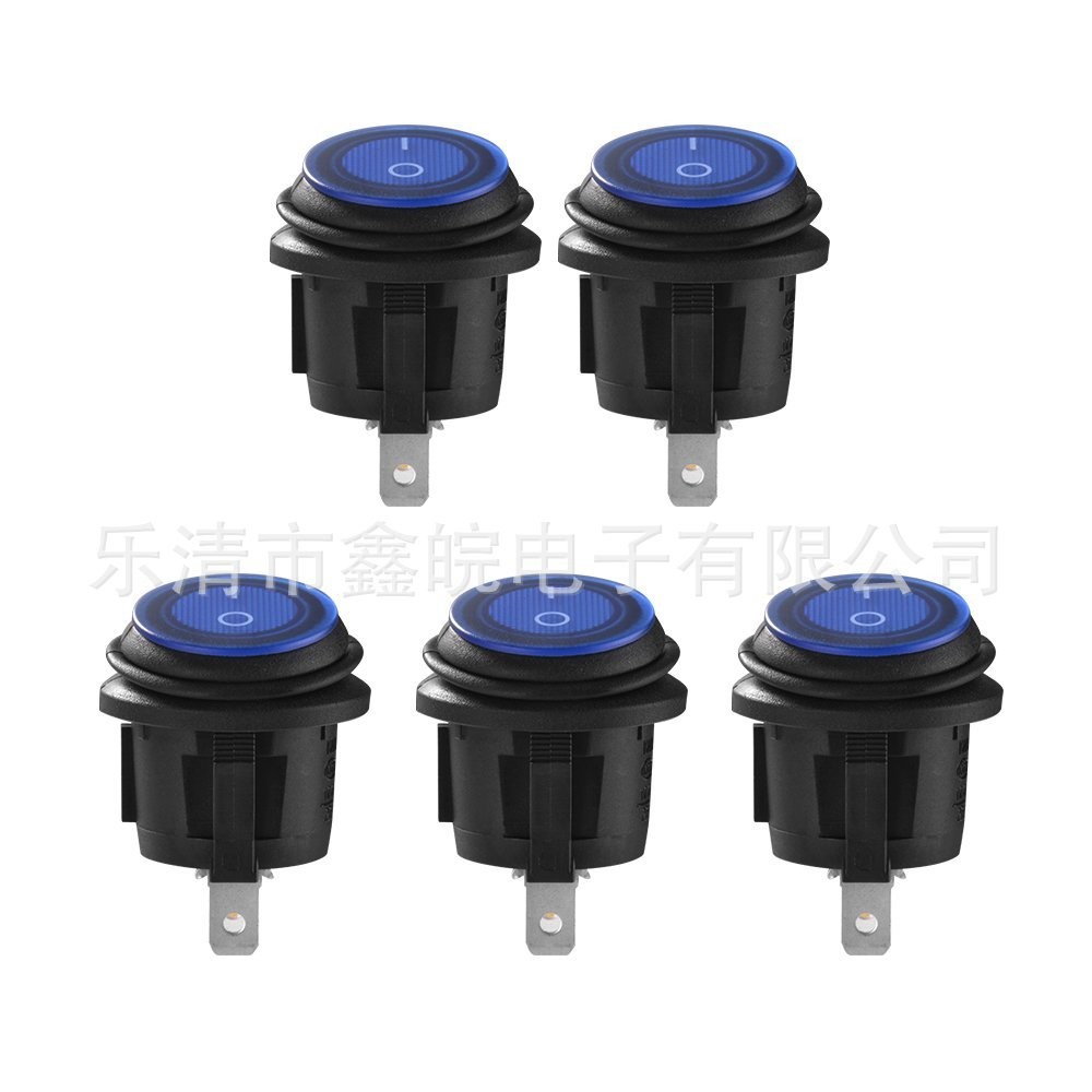 蓝色灯防水船型开关 /连体防水跷板电源开关 12V 24V车载改装开关  1个图5