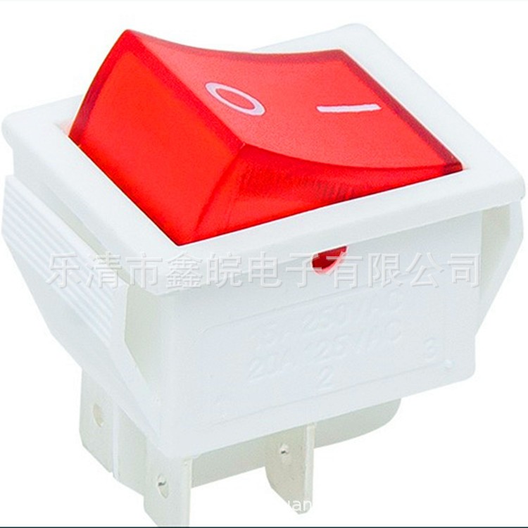 供KCD4船型开关带灯 白色两档 电源开关 方型翘板开关  1个图2