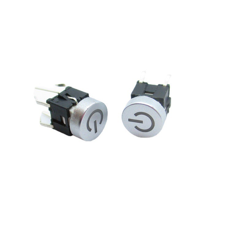 6*6带灯轻触开关 插脚LED灯带镭雕电源符号按键帽φ=7.5/ 8/10mm  100个图3