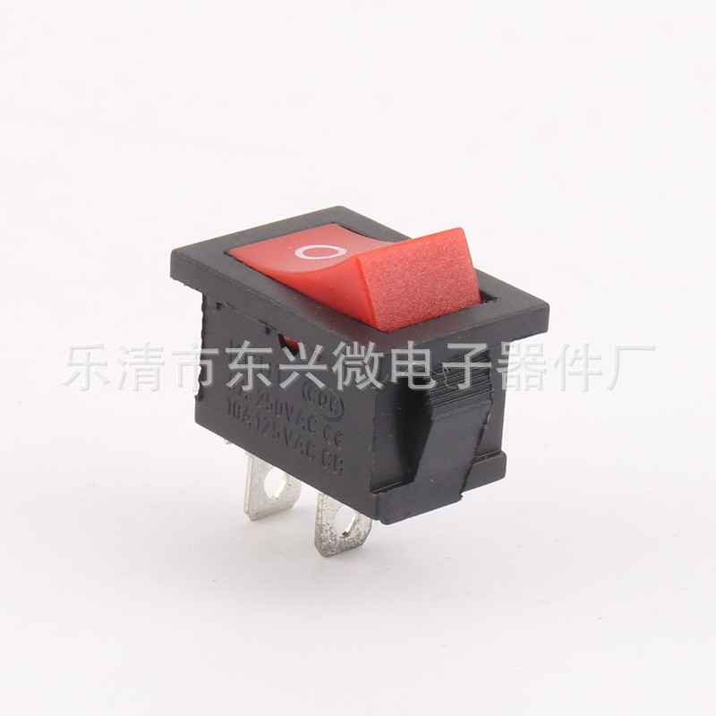 销售船形开关KCD1-2脚平面二脚2档电源翘板开关 电源开关船型开关  100个图2