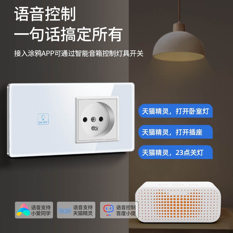 正尚C8涂鸦Zigbee触摸80欧规智能开关语音音响alexa Google开关 1只图4