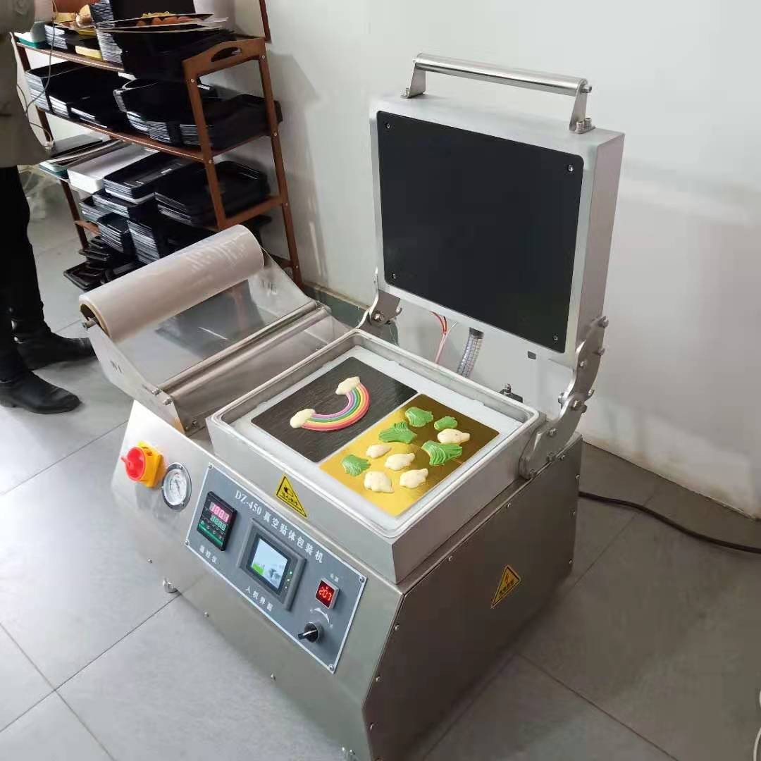 全自动牛排贴体包装机 海参鲍鱼真空覆膜贴体包装机现货可送模具图5