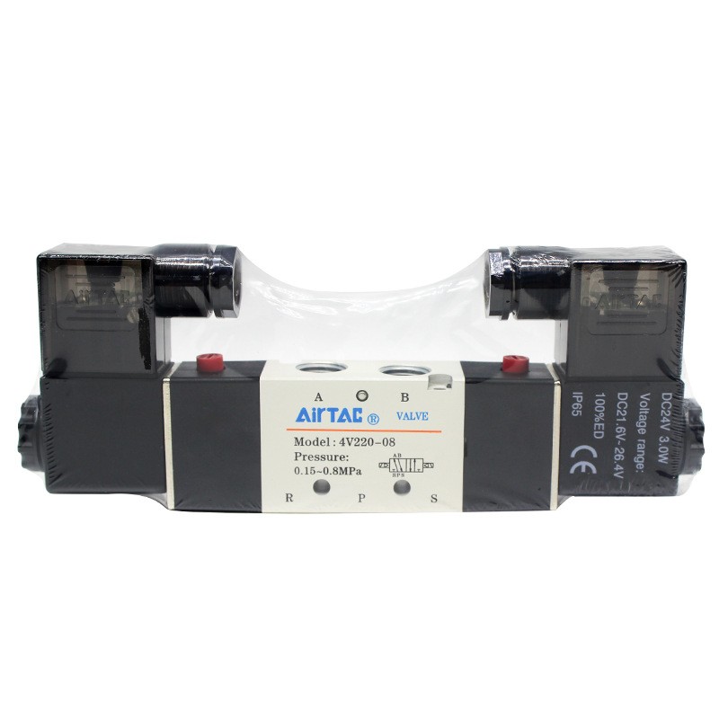 亚德客电磁阀4V220-08气动电磁控制阀220v换向阀4V120-06气阀24v  1个图6