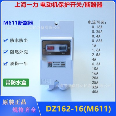 上海一力电动机保护开关DZ162-16(M611)0.63~20A塑料外壳式断路器  1只