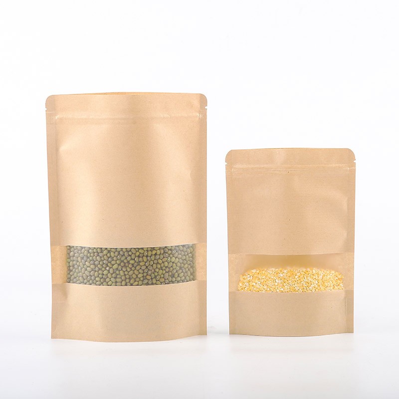 批发开窗牛皮纸包装袋 高清食品茶叶密封袋自立自封袋可印刷logo图3