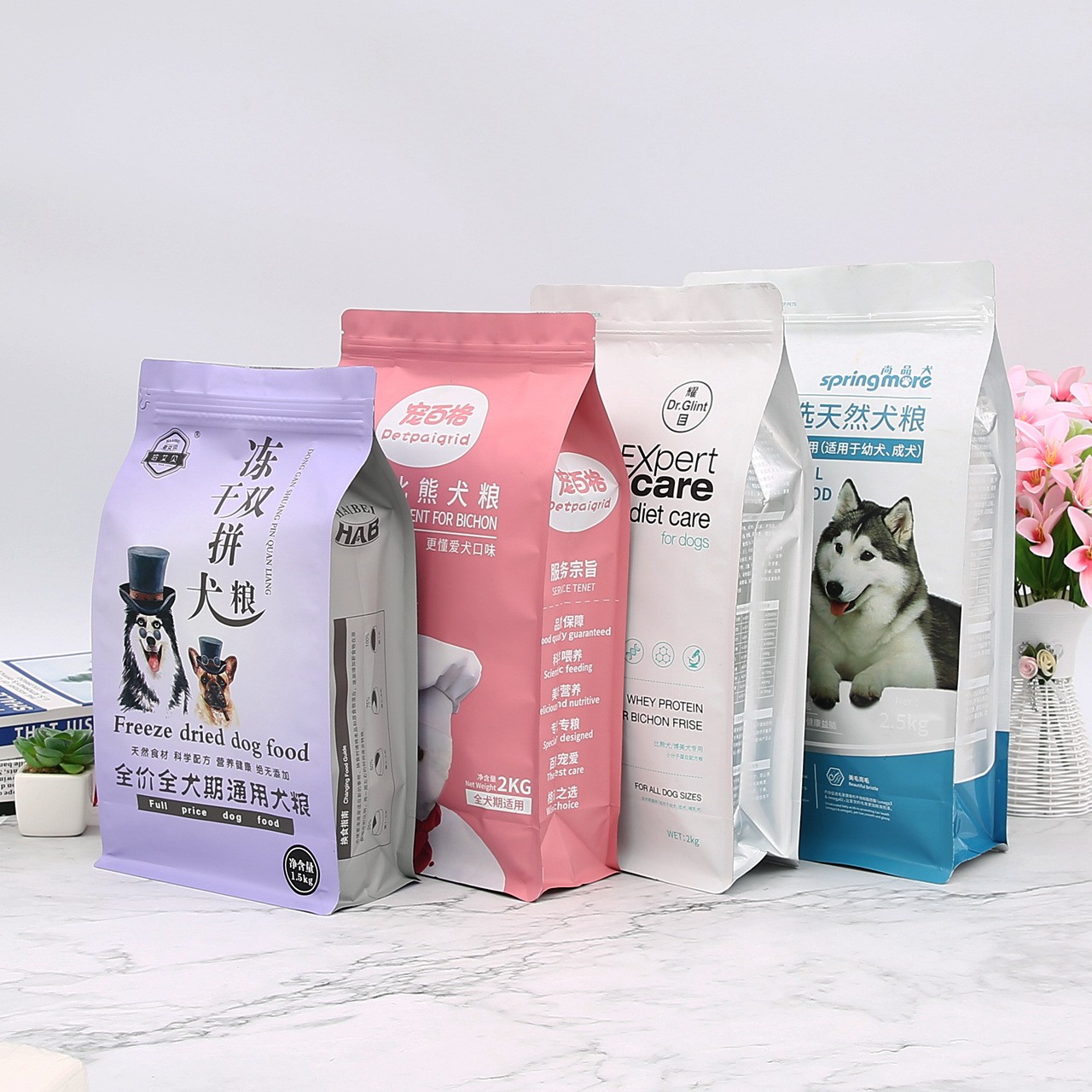 八边封坚果零食品包装袋宠物狗粮鱼饵自立自封铝箔袋保鲜袋定制图2