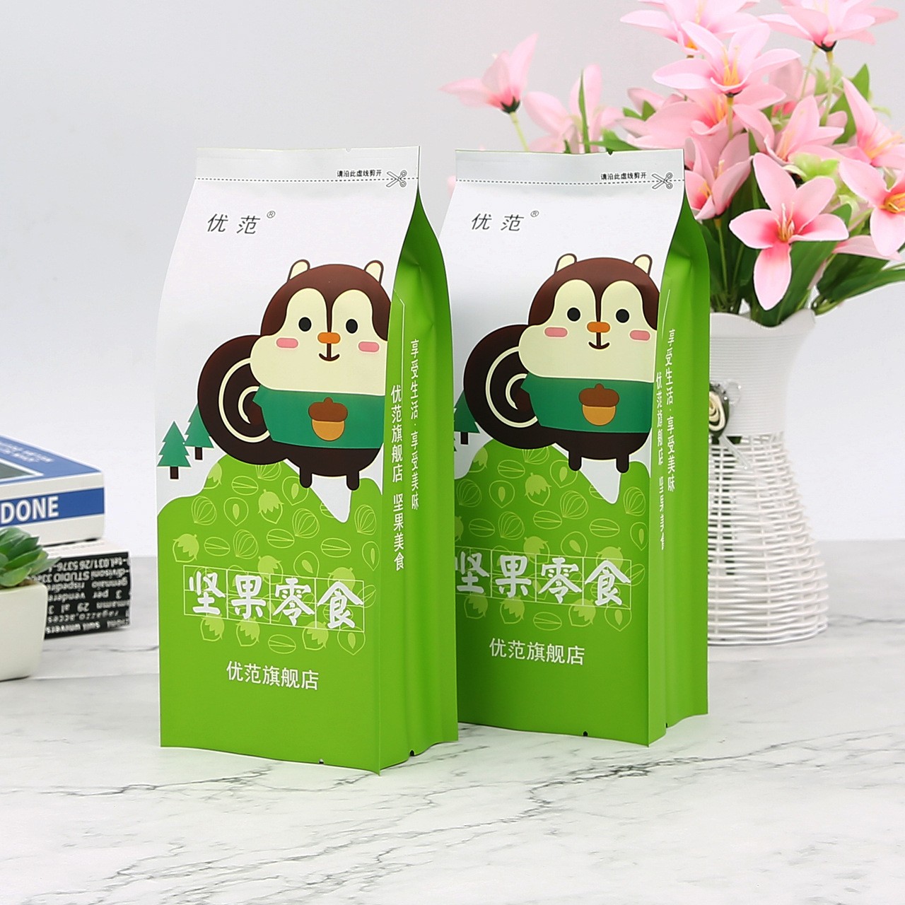 八边封坚果零食品包装袋宠物狗粮鱼饵自立自封铝箔袋保鲜袋定制图3
