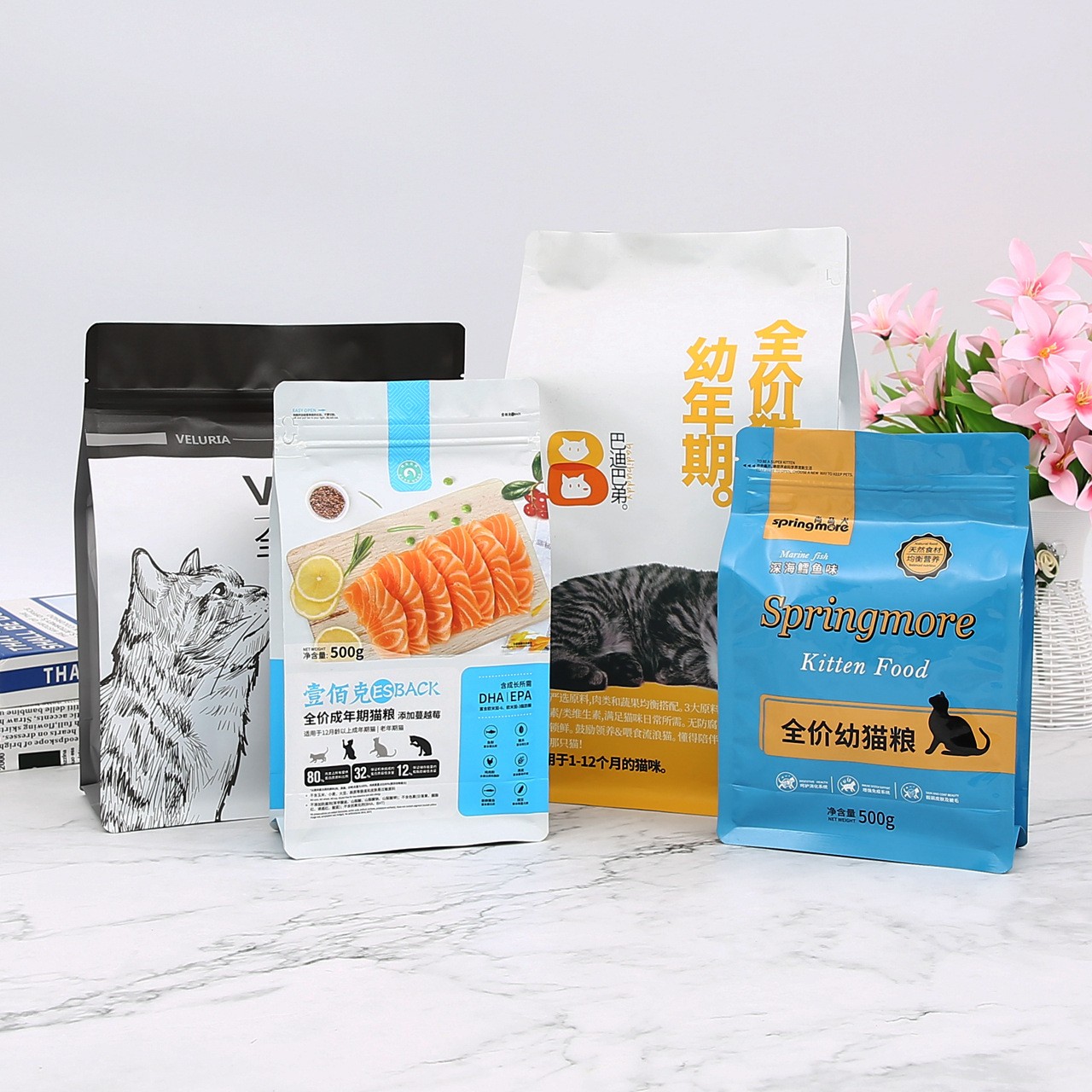 八边封坚果零食品包装袋宠物狗粮鱼饵自立自封铝箔袋保鲜袋定制图4