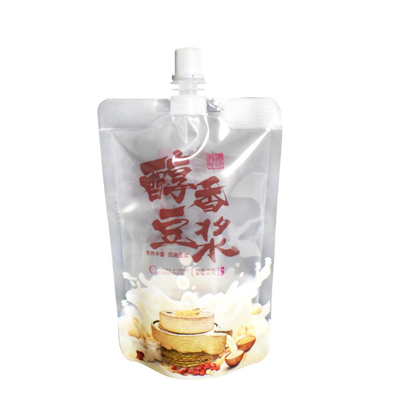 豆浆袋一次性果汁饮料透明自立吸嘴袋 中药液袋子商用豆浆打包袋图4