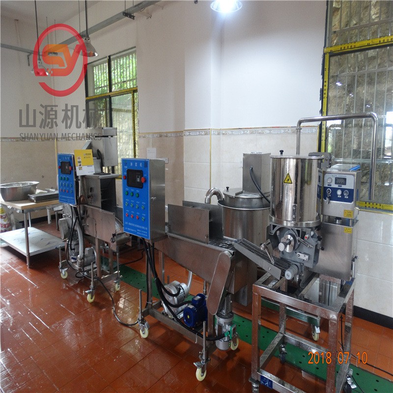 肉糜肉饼成型机 汉堡肉饼成型上糠生产线 全自动定制加工上糠机图2