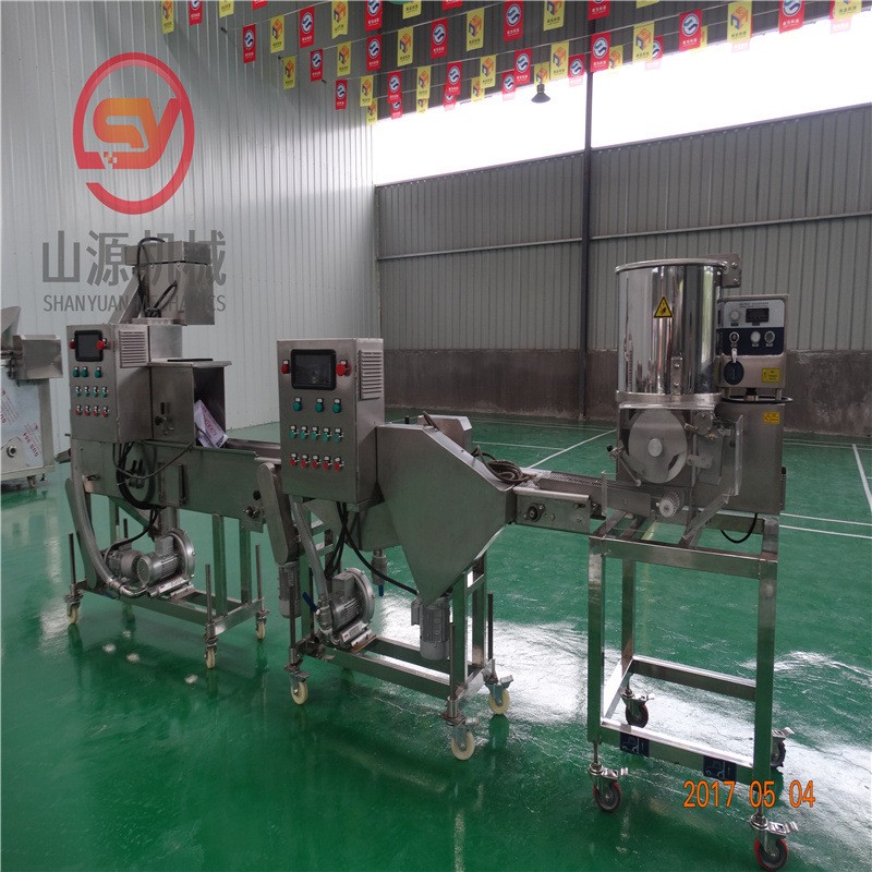 肉糜肉饼成型机 汉堡肉饼成型上糠生产线 全自动定制加工上糠机图3